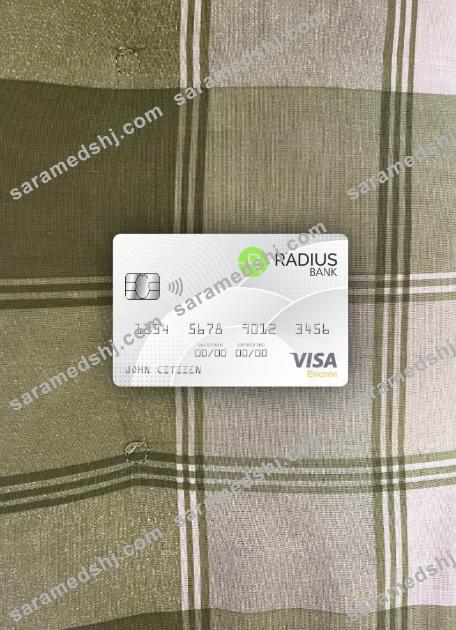 USA Massachusetts Radius visa electron card photolook front